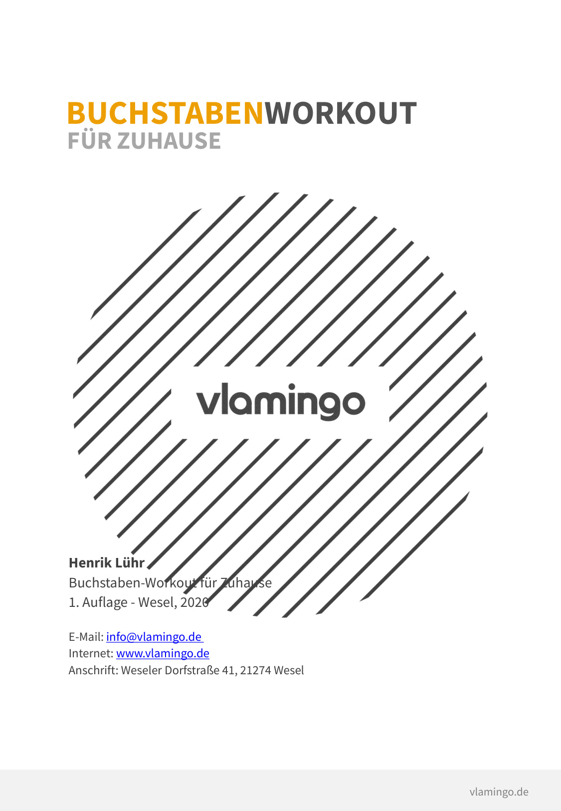 Buchstaben-Workout für Zuhause (Homeschooling) - vlamingo