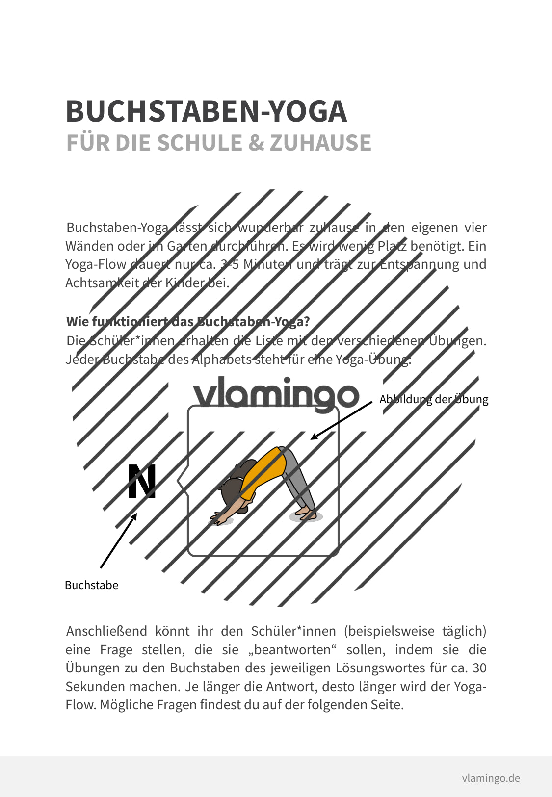 Buchstaben-Yoga für die Schule und zuhause