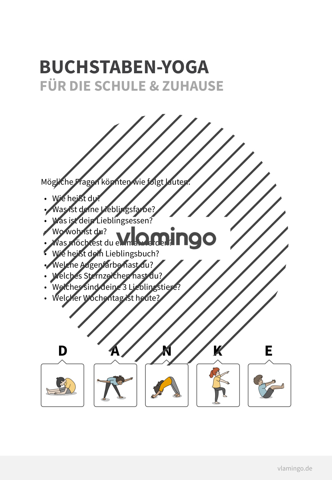 Buchstaben-Yoga für die Schule und zuhause