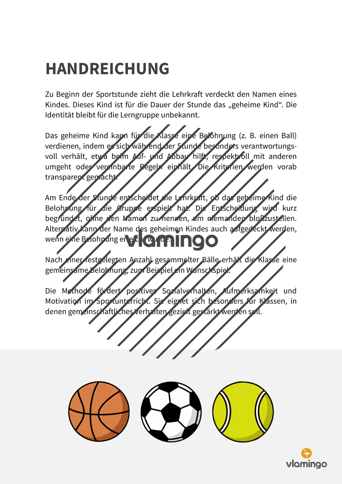 "Das geheime Kind" im Sportunterricht (Belohnungssystem)