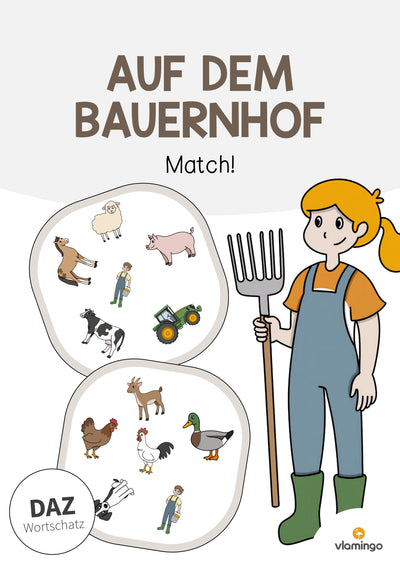 Bauernhof: Match! (Spiel für den DaZ-, DaF- und Deutschunterricht)