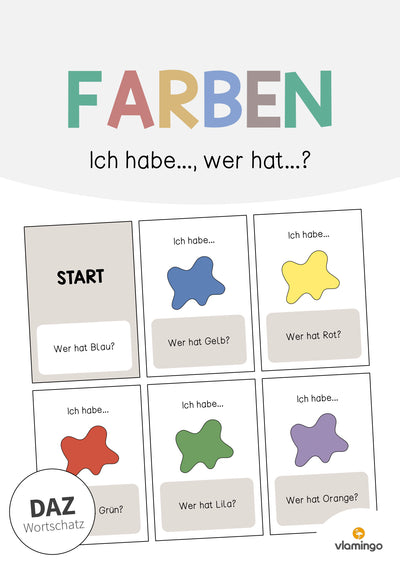 Farben: Ich habe..., wer hat...? (Spiel für den DaZ-, DaF- und Deutschunterricht)