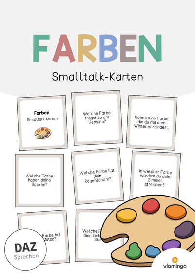 Farben: Smalltalk-Karten (Sprechimpulse für den DaZ-, DaF- und Deutschunterricht)