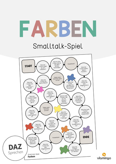 Farben: Smalltalk-Spiel (Spiel für den DaZ-, DaF- und Deutschunterricht)