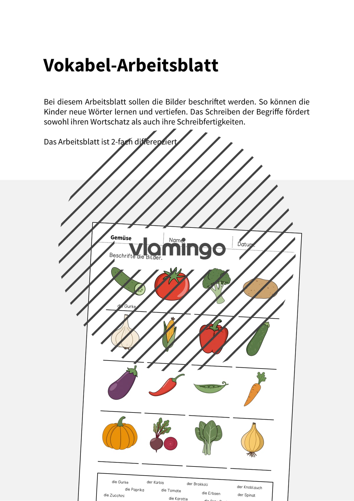 de deutsch gemuse vokabelarbeitsblatt 1 002
