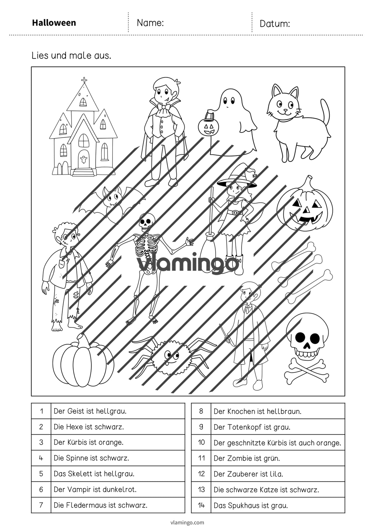 de deutsch halloween lesen und ausmalen 1 003