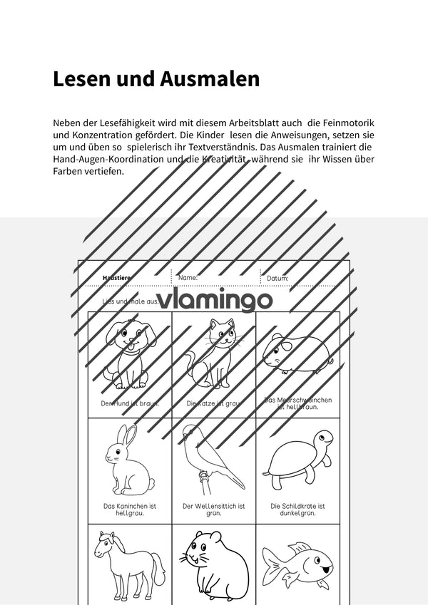 de deutsch haustiere lesen und ausmalen 2 002