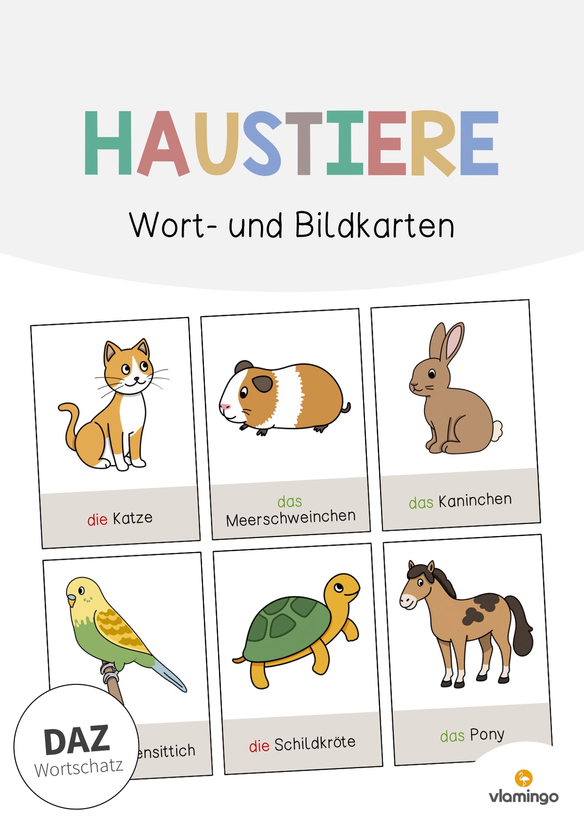 de deutsch haustiere wort und bildkarten 001