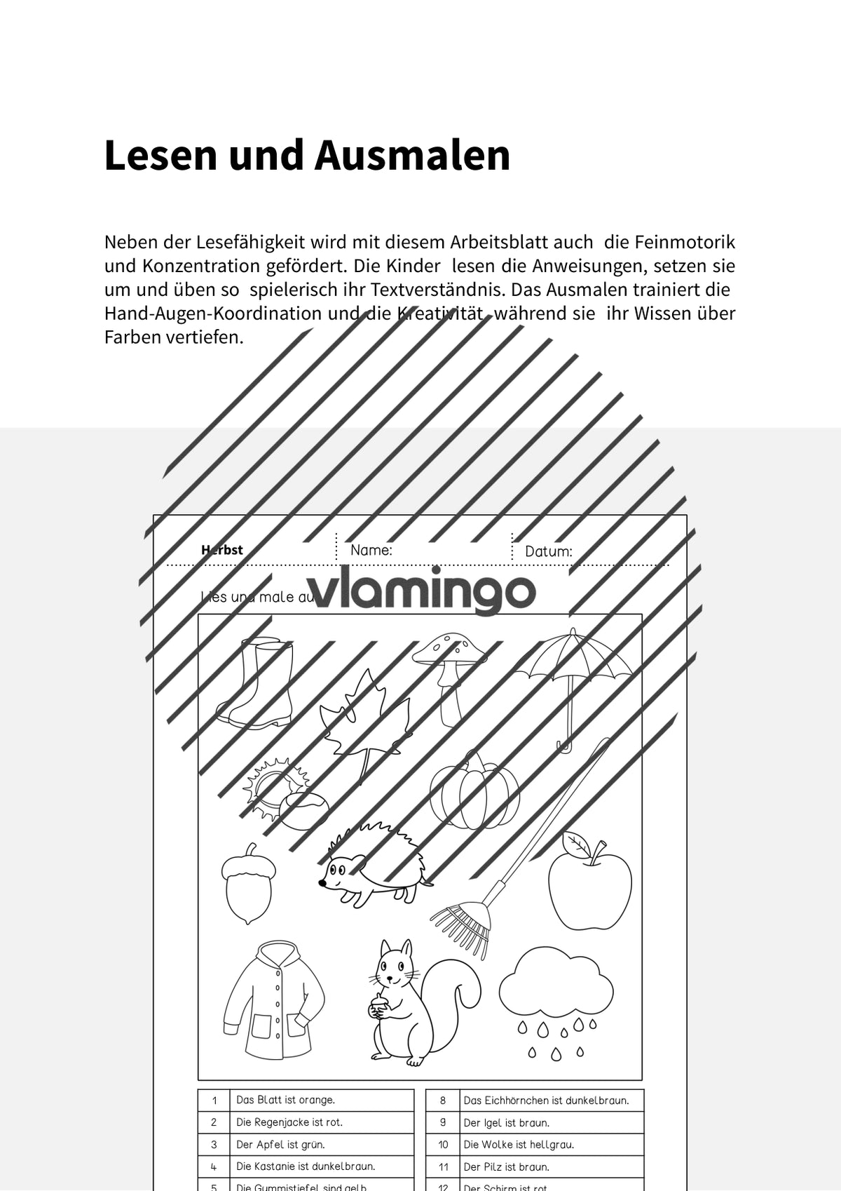 de deutsch herbst lesen und ausmalen 1 002