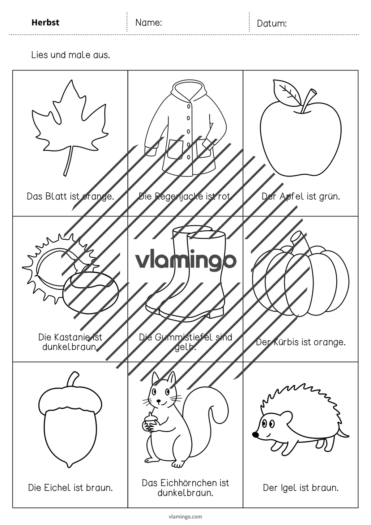 de deutsch herbst lesen und ausmalen 2 003