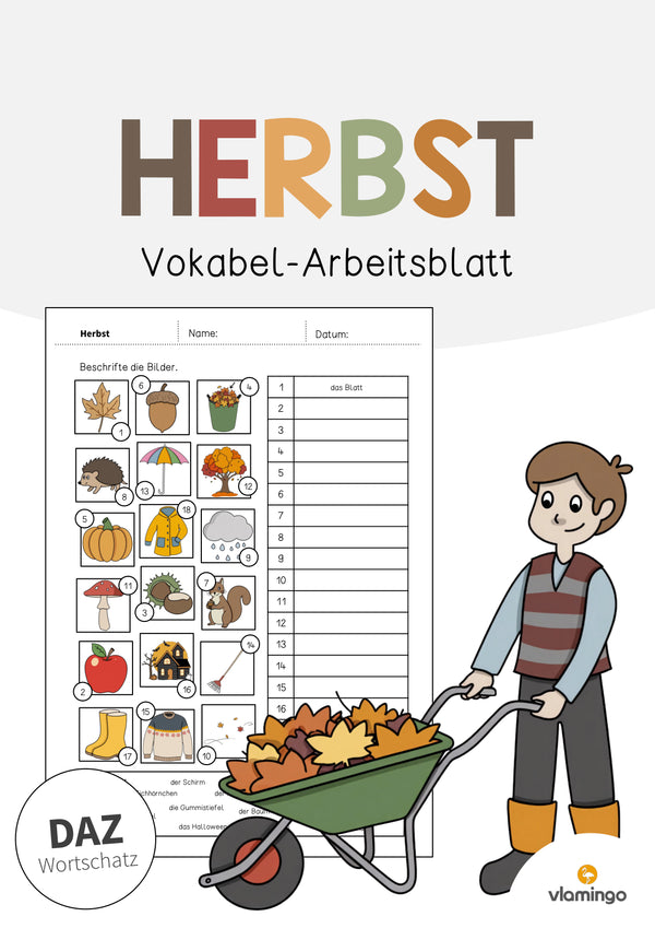 de deutsch herbst vokabelarbeitsblatt 2 001