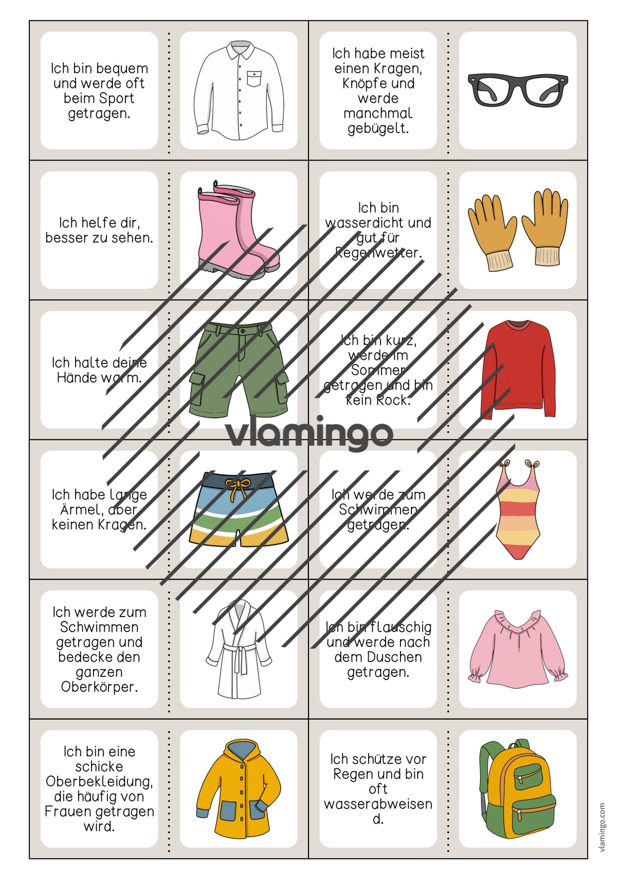 de deutsch kleidung lesedomino 004