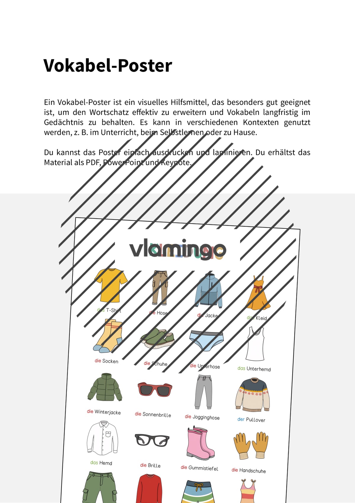 de deutsch kleidung vokabelposter 002