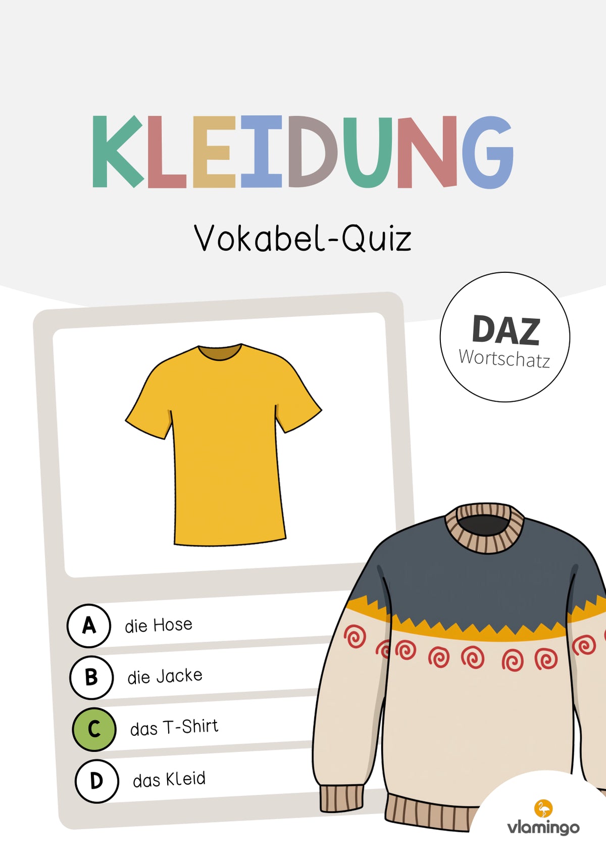 de deutsch kleidung vokabelquiz 001