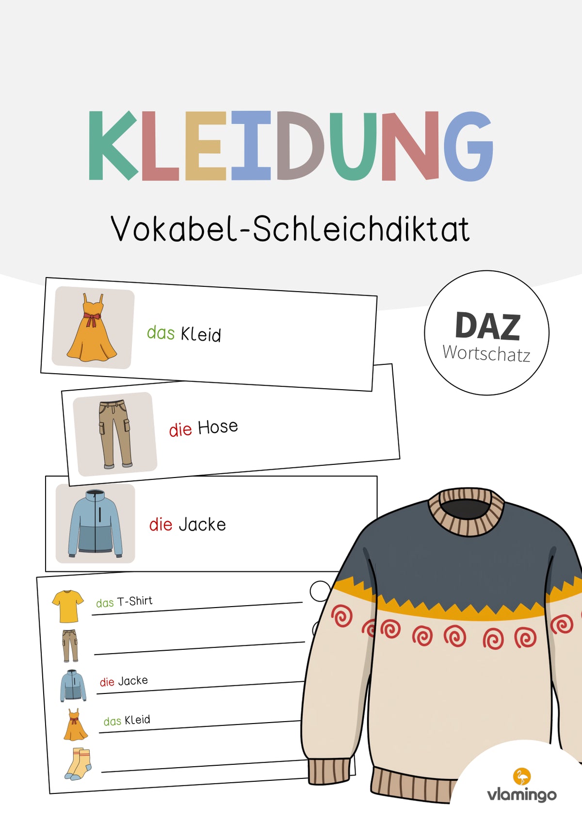 de deutsch kleidung vokabelschleichdiktat 001