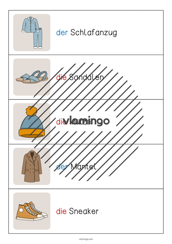 de deutsch kleidung vokabelschleichdiktat 008