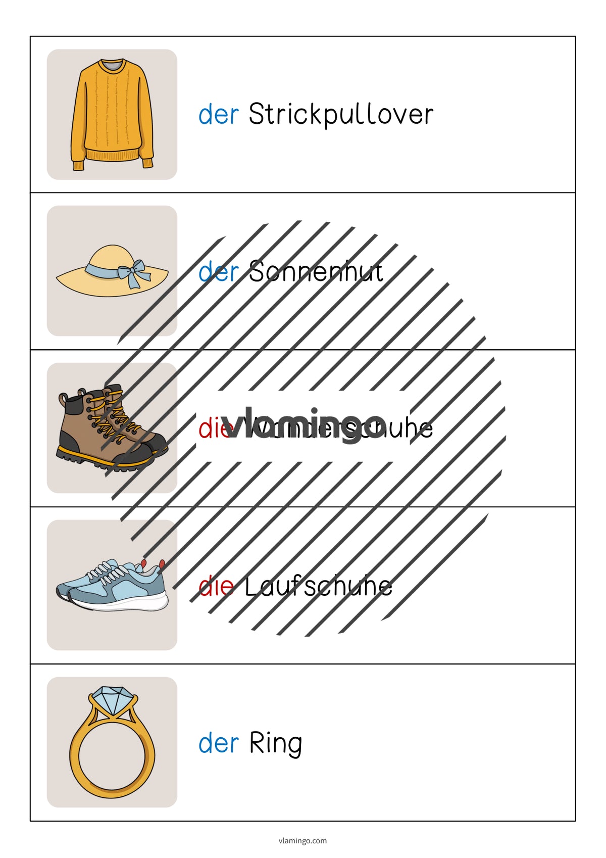 de deutsch kleidung vokabelschleichdiktat 009
