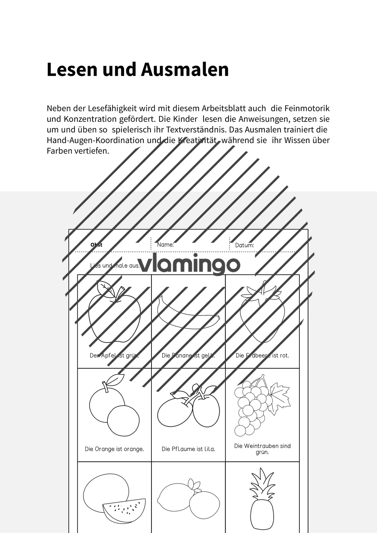 de deutsch obst lesen und ausmalen 2 002