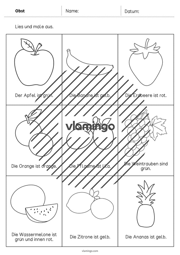 de deutsch obst lesen und ausmalen 2 003