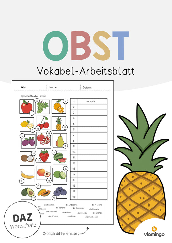 de deutsch obst vokabelarbeitsblatt 2 001