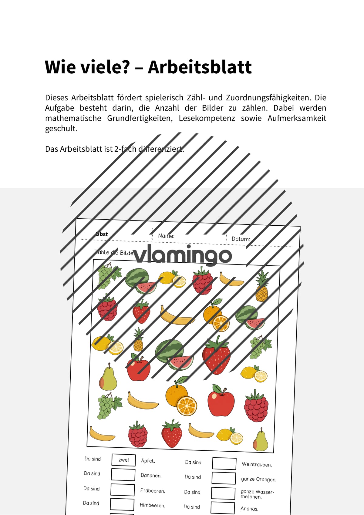 de deutsch obst wie viele arbeitsblatt 002