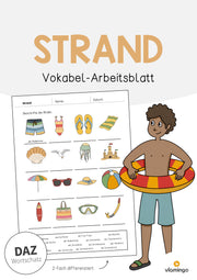 de deutsch strand vokabelarbeitsblatt 1 001