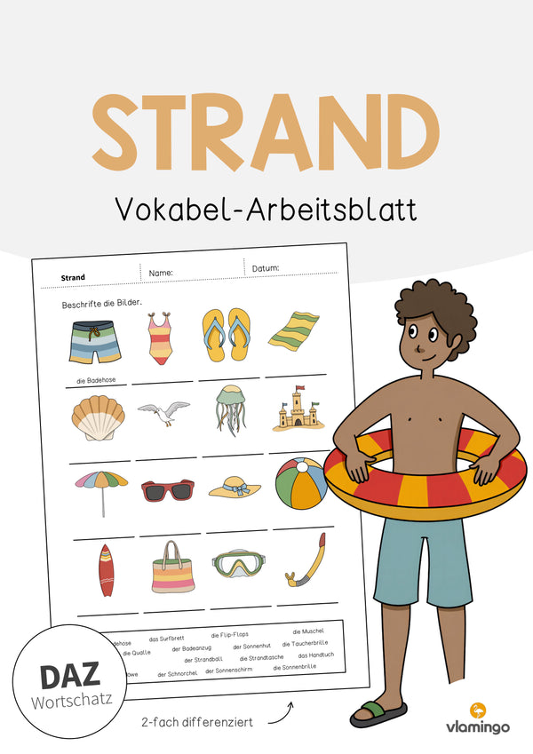de deutsch strand vokabelarbeitsblatt 1 001