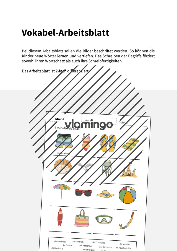 de deutsch strand vokabelarbeitsblatt 1 002
