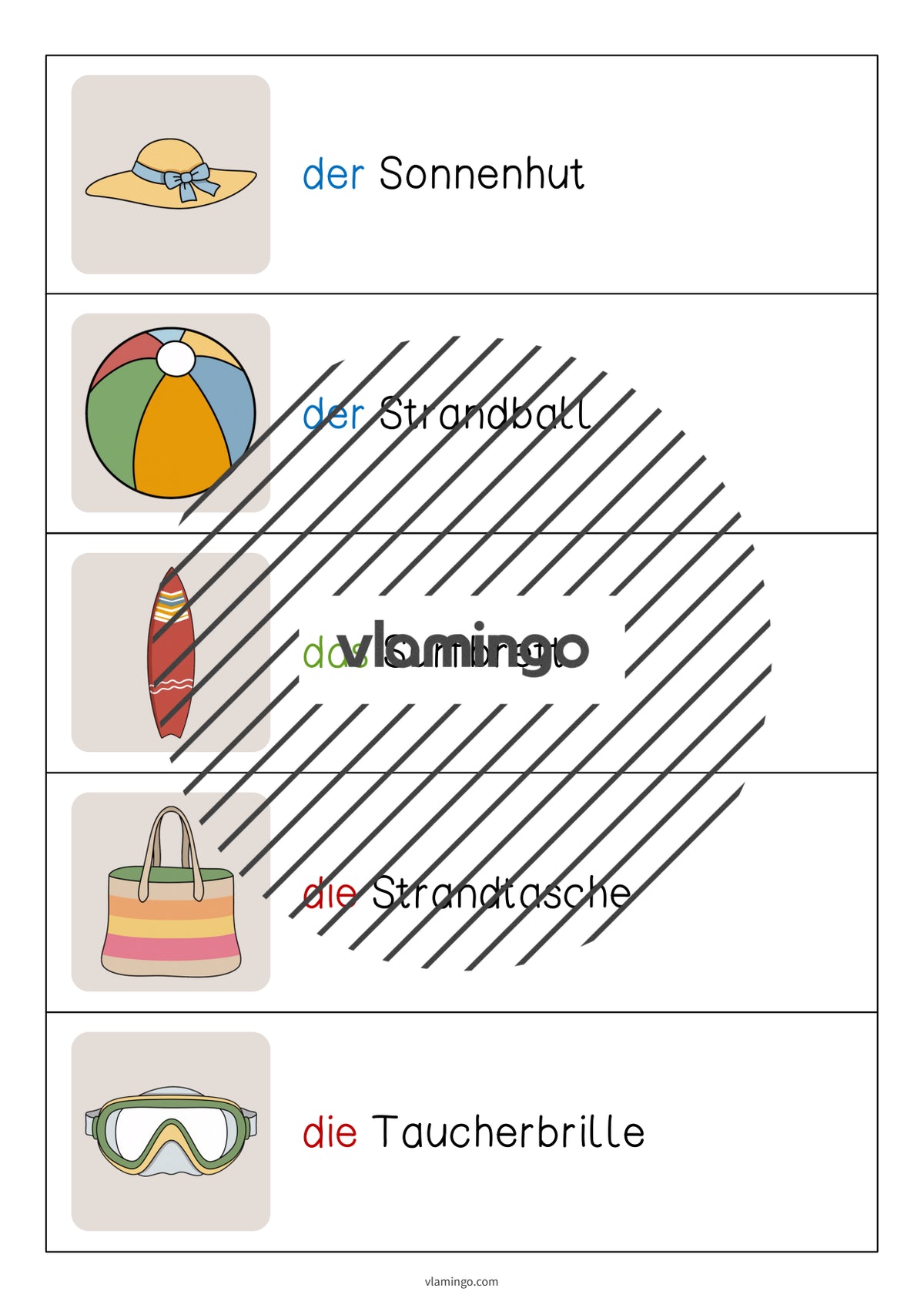 de deutsch strand vokabelschleichdiktat 005