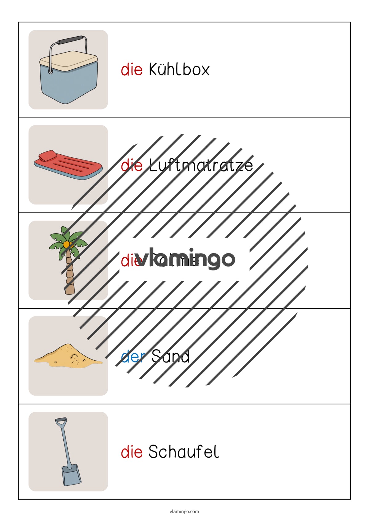 de deutsch strand vokabelschleichdiktat 008