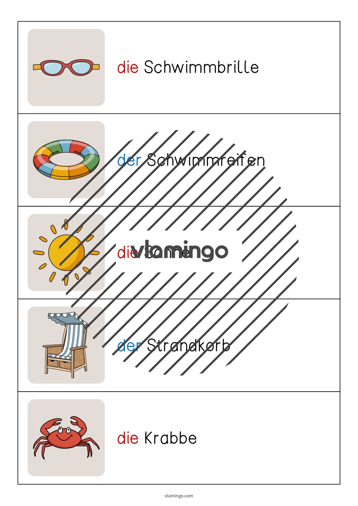 de deutsch strand vokabelschleichdiktat 009