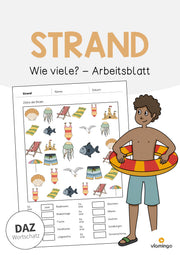 de deutsch strand wie viele arbeitsblatt 001