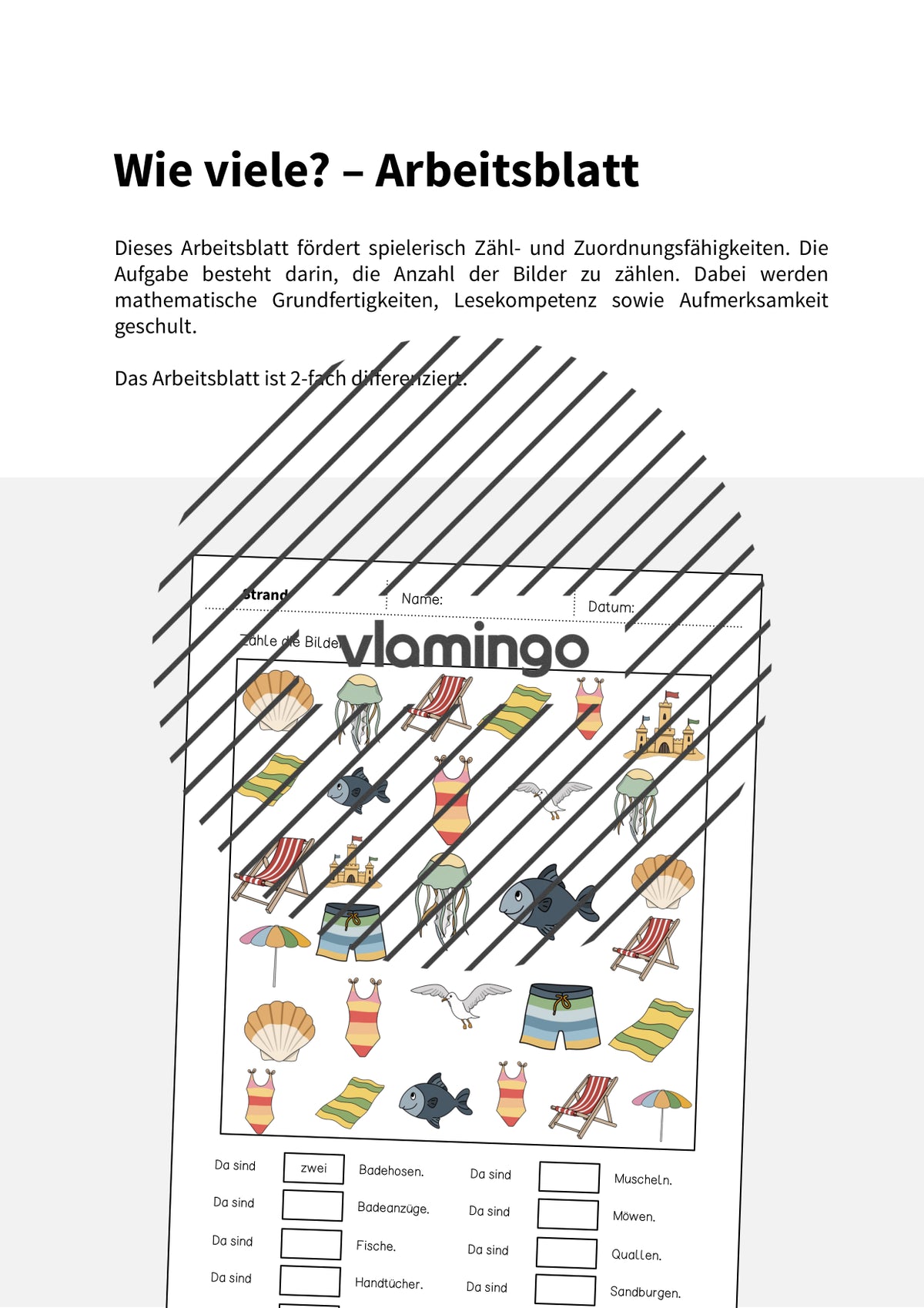 de deutsch strand wie viele arbeitsblatt 002