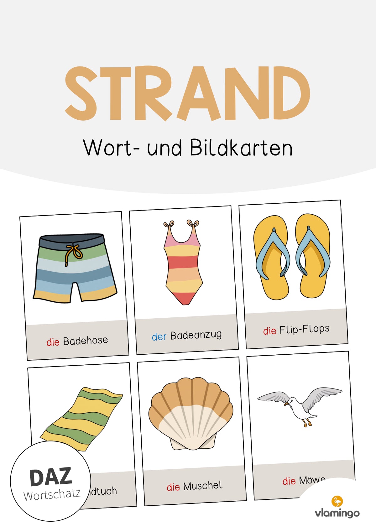 de deutsch strand wort und bildkarten 001