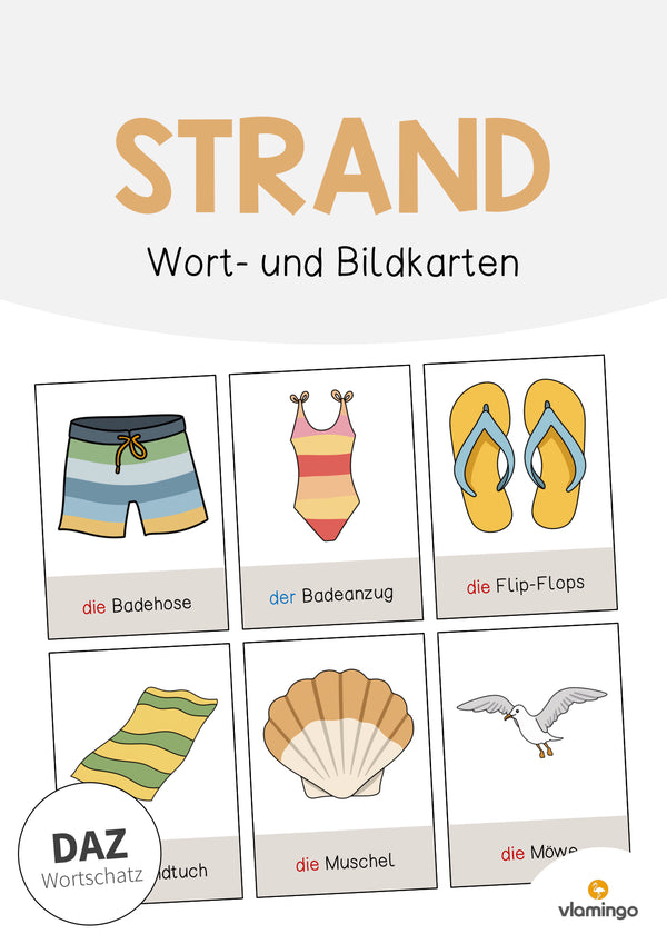 de deutsch strand wort und bildkarten 001