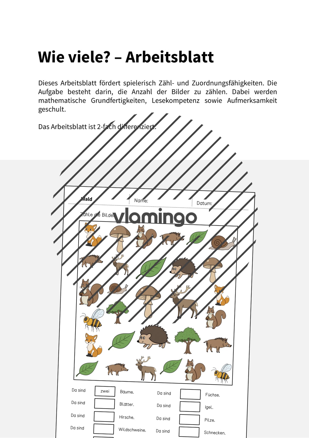 de deutsch wald wie viele arbeitsblatt 002