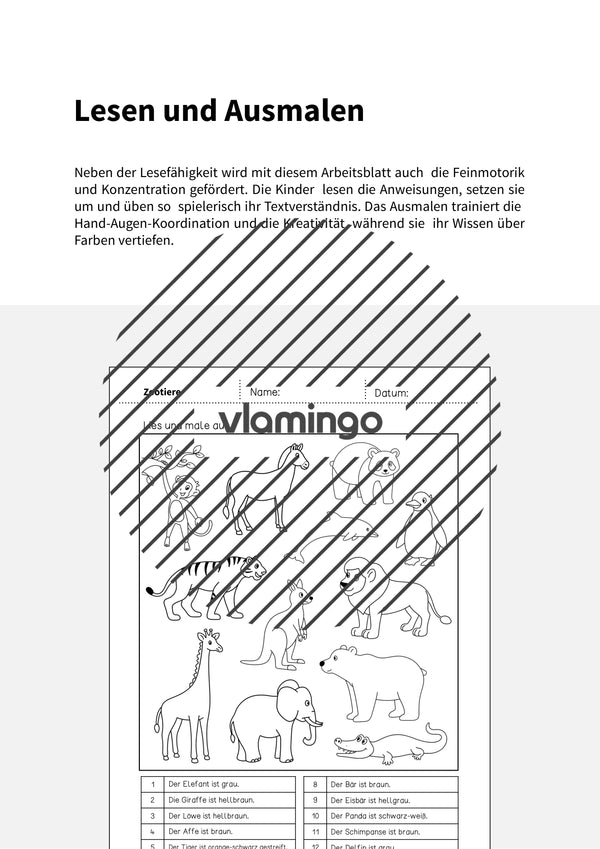 de deutsch zootiere lesen und ausmalen 1 002