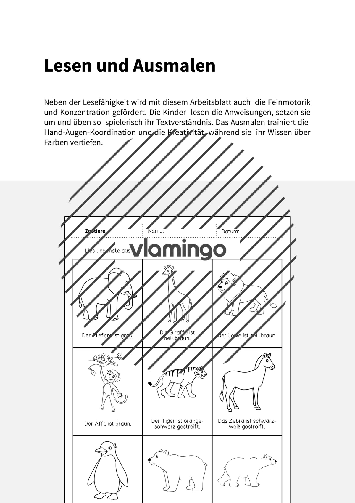 de deutsch zootiere lesen und ausmalen 2 002