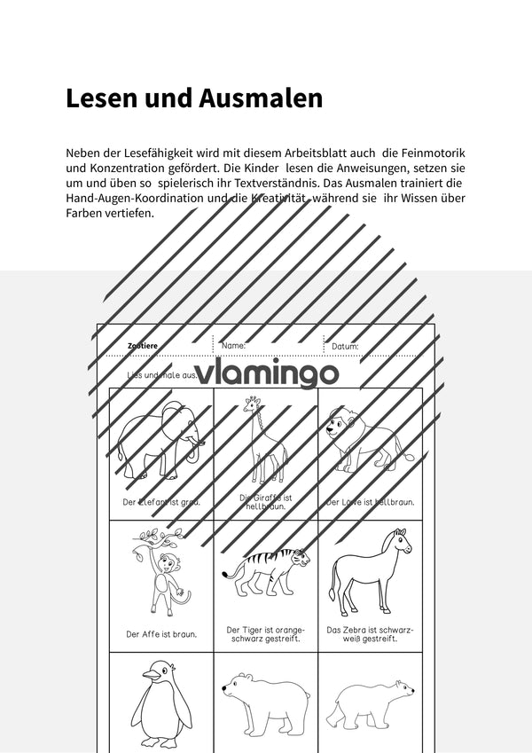 de deutsch zootiere lesen und ausmalen 2 002