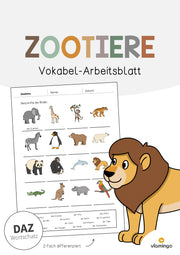 de deutsch zootiere vokabelarbeitsblatt 1 001
