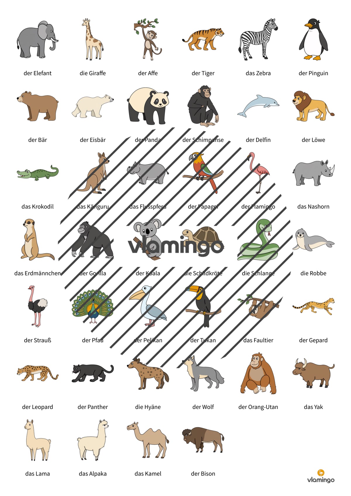 de deutsch zootiere vokabelglucksrad 018
