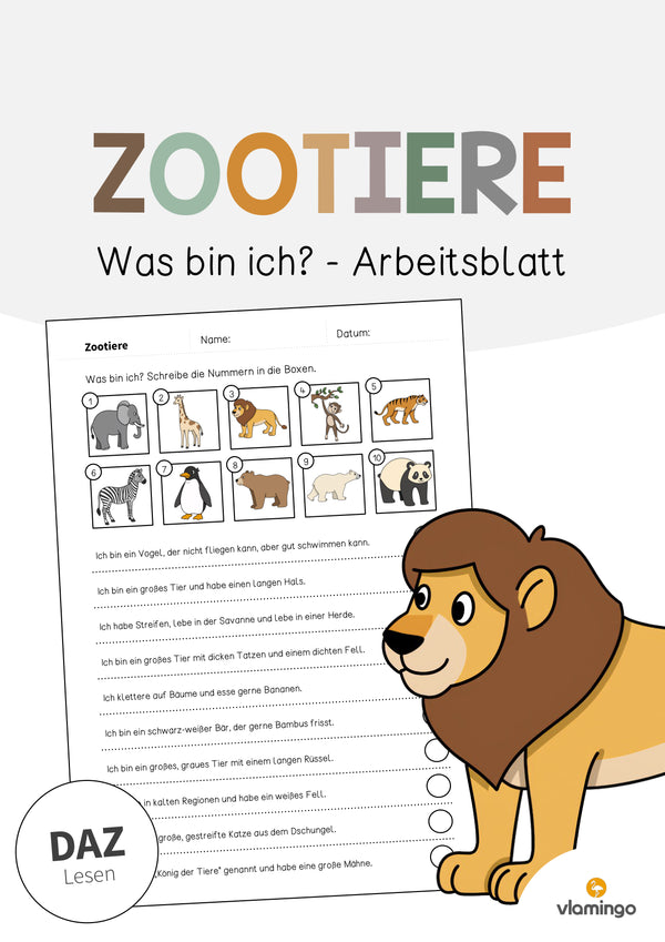 de deutsch zootiere was bin ich arbeitsblatt 001