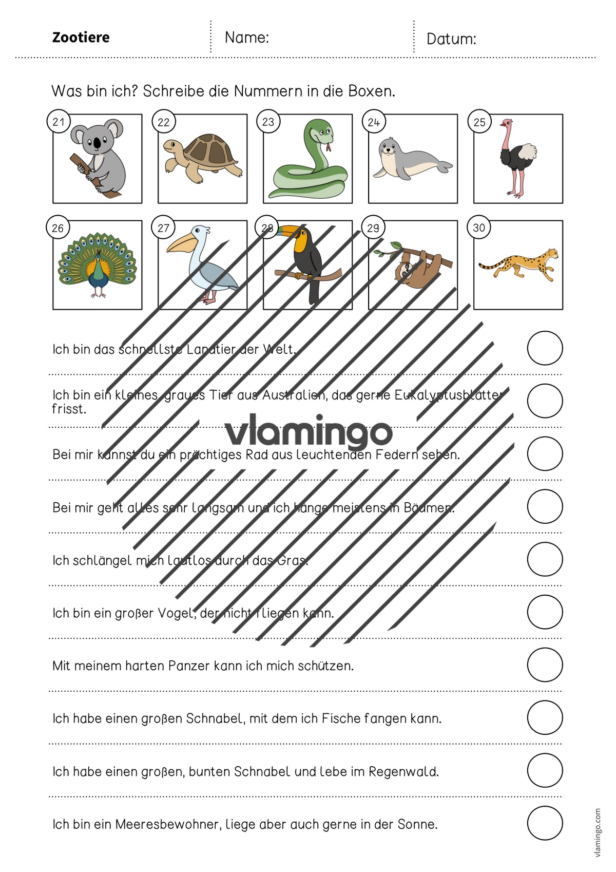 de deutsch zootiere was bin ich arbeitsblatt 005