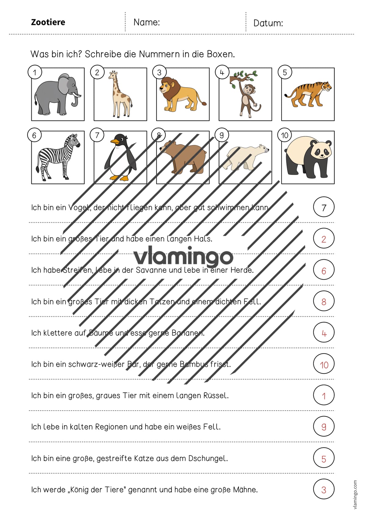 de deutsch zootiere was bin ich arbeitsblatt 007
