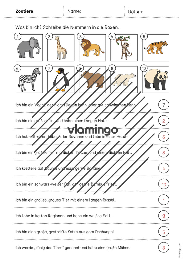de deutsch zootiere was bin ich arbeitsblatt 007