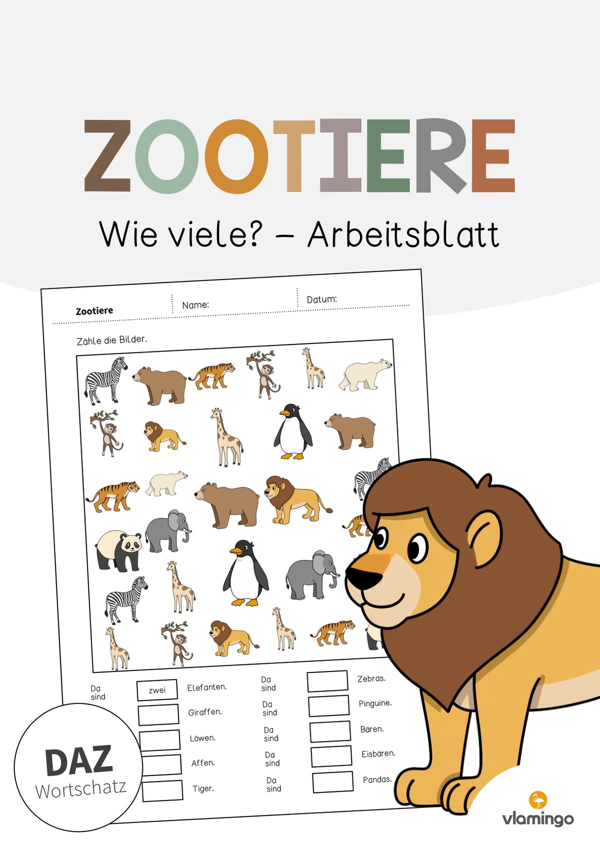 de deutsch zootiere wie viele arbeitsblatt 001