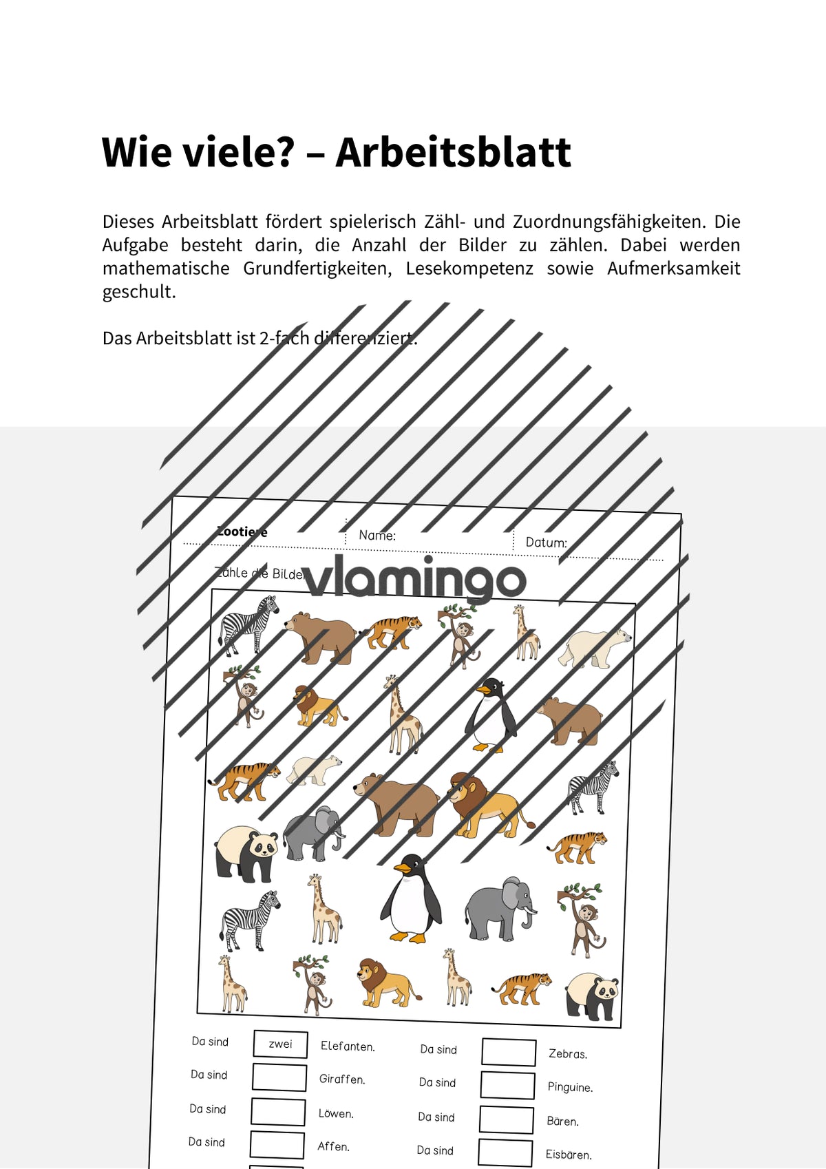 de deutsch zootiere wie viele arbeitsblatt 002