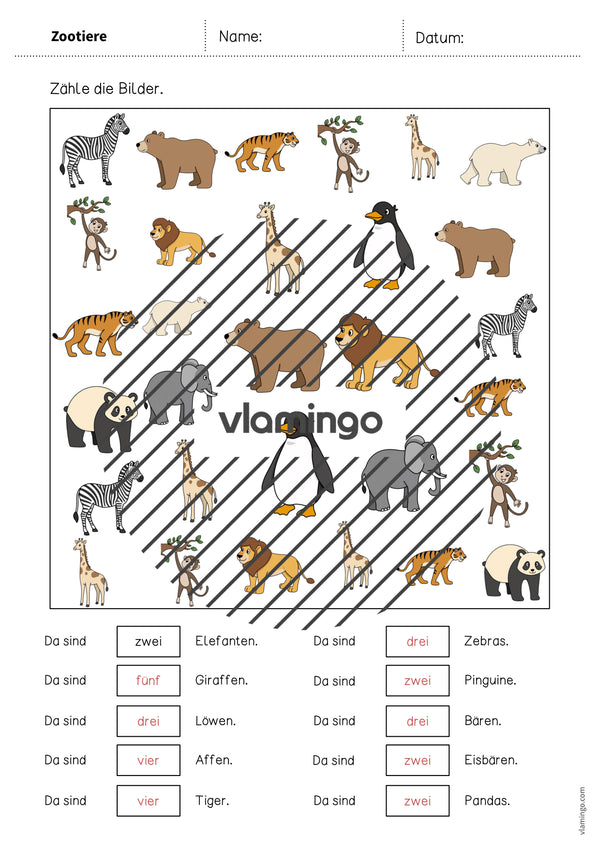 de deutsch zootiere wie viele arbeitsblatt 010