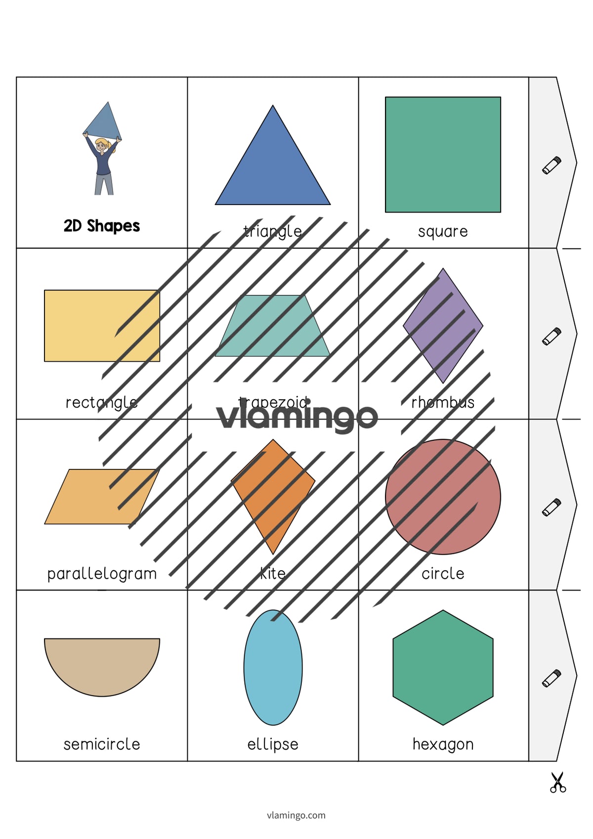 de englisch 2d shapes accordion fold 014