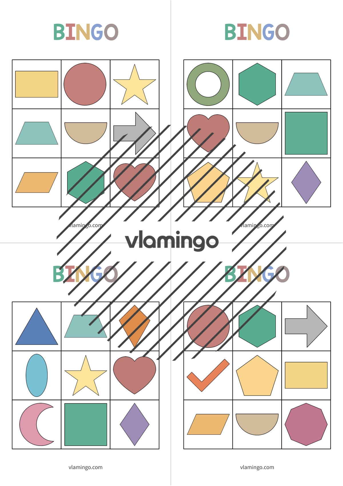 de englisch 2d shapes bingo 010